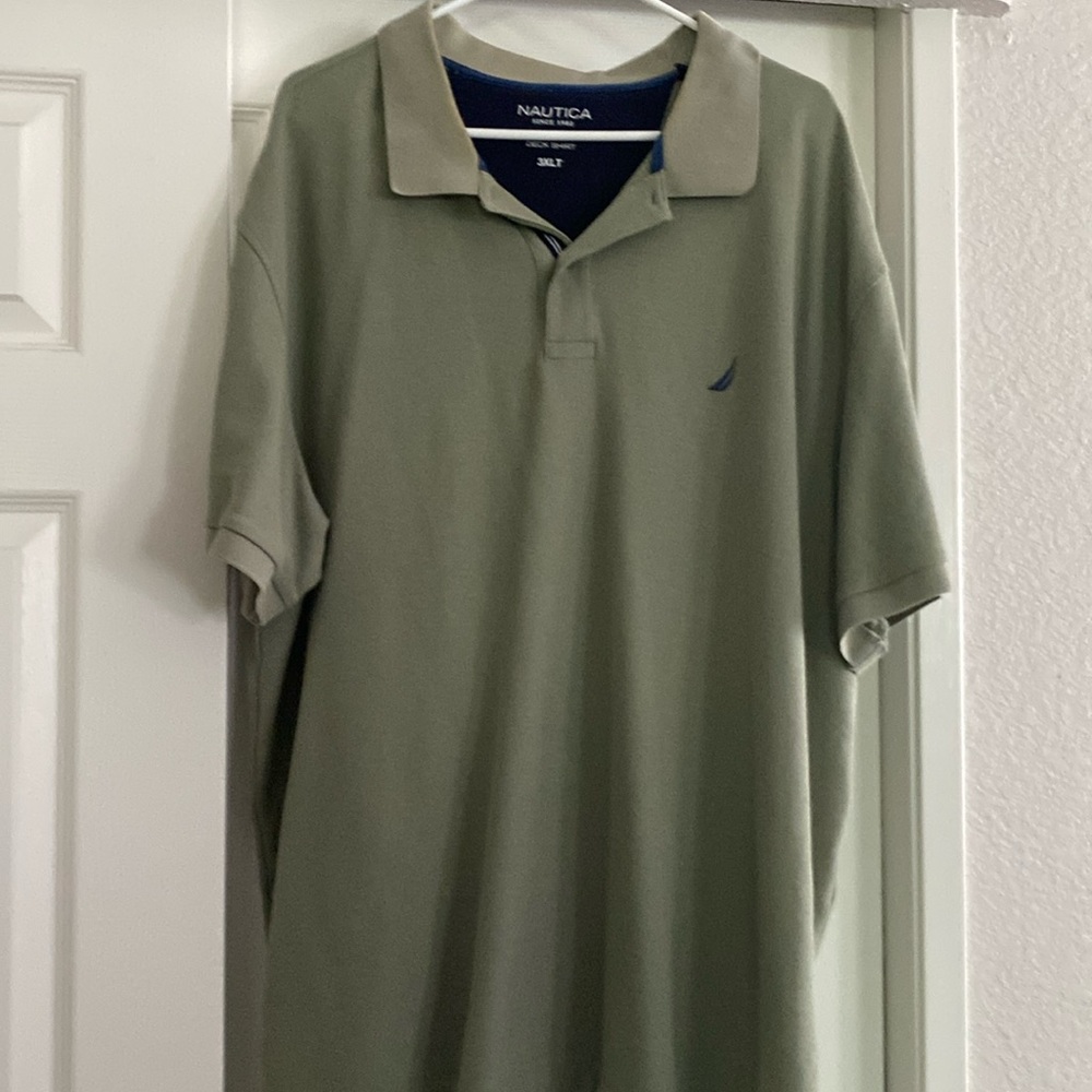 Nautica olive colored performance deck shirt size 3XLT in good condition
